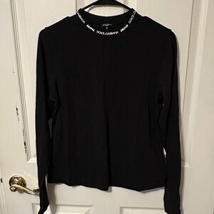 DOLCE & GABBANA X SKIMS COTTON JERSEY LONG SLEEVE T-SHIRT Size XL Onyx black